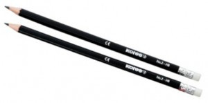 Карандаш чернографитный  шестигранный HB с ластиком Kores 128910