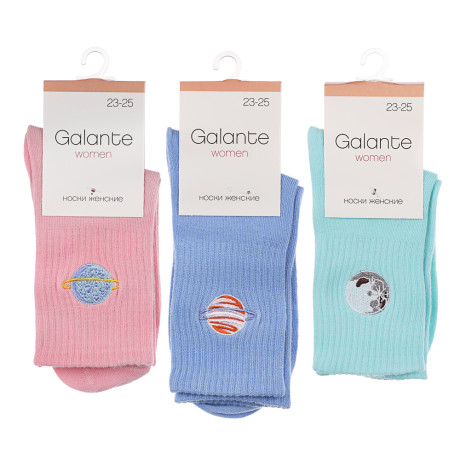 GALANTE Носки женские, р.23-25, 85% хлопок, 10% полиэстер, 5% спандекс, 6 диз, НВ22-23