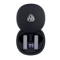 BY Наушники беспроводные TWS Rekme, индикатор заряда, вкладыши, 30/250 мАч, BT5.3, черный