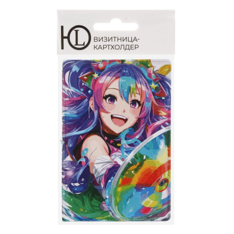 ЮL Визитница-картхолдер на 10 карт, с удерживающей резинкой, ПВХ, 10,4х7см, 6 дизайнов