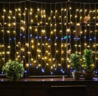 Гирлянда-занавес ул. ULD-C2030-240/TTK (мерц) 240LED тепл.бел/бел 3x2/24 соед, пр.прозр IP44 Uniel