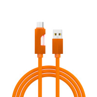 BY Кабель для зарядки Flow Type-C, 1м, Быстрая зарядка 3А, QC, PD 20W, тканевый, оранжевый