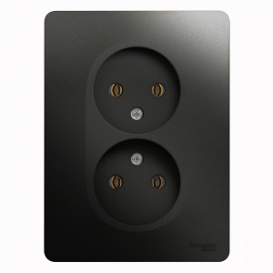 Systeme Electric GLOSSA роз. СУ 2 мест. антрацит (пл.осн.) GSL000720 (15!)