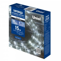 Гирлянда-нить Дюралайт св/д 18W 15м коннектор в/к провод черный ULD-D50 15M/С08 IP44 WHITE Uniel