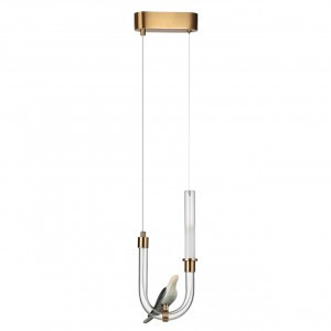 ODEON LIGHT 5431/2L L-VISION ODL_EX25 125 зол.(п/лат)/бел град./беж/зел/стекло/кер. Подвес 2W 4000K