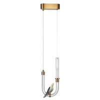 ODEON LIGHT 5431/2L L-VISION ODL_EX25 125 зол.(п/лат)/бел град./беж/зел/стекло/кер. Подвес 2W 4000K