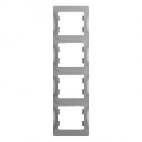 Systeme Electric GLOSSA рамка СУ 4 мест. алюм. (вертик.) GSL000308 (5!)