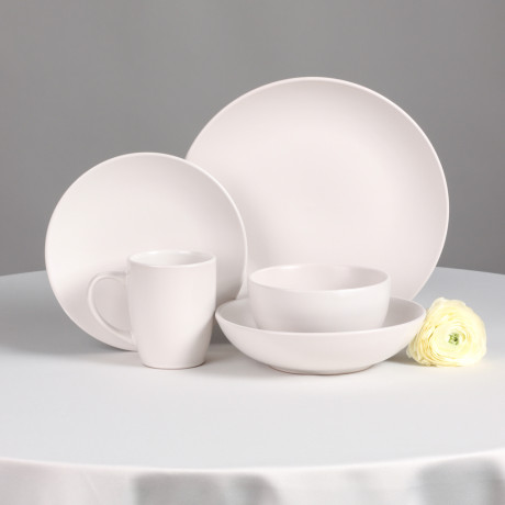 MILLIMI Тарелка десертная 20х2.5см, керамика, белый