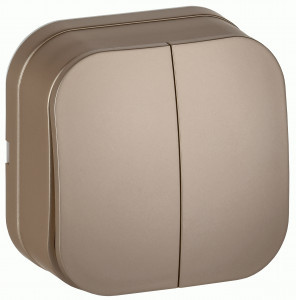 IEK GLORY выкл. ОУ 2 кл. 10А ВС20-2-0-ХШм шампань мат. EVH20-K37M-10