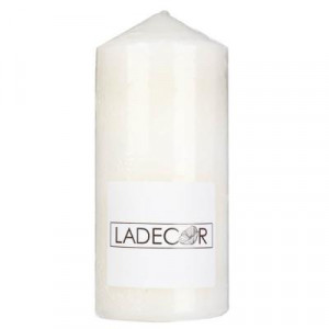LADECOR Свеча пеньковая, 7х15 см, парафин, цвет белый