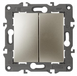 ЭРА 14 Elegance мех. выкл. СУ 2 кл. 10А,250В, шампань 14-1104-04 автоклеммы 3448