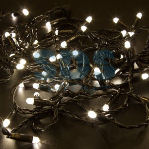 Гирлянда-нить (24V) 100LED, т.-бел. 10м, мерц., чер.ПВХ, без б/п (код554196) 305-246 Neon Night