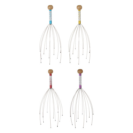 Массажер тм BY SPORT, 22см, металл, дерево, 4 цвета