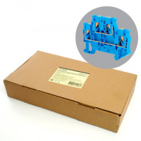 Stekker зажим самозажимной 4-х пров.проходной (2уровня) ЗНИ 2,5мм2 LD575-2-25(JXB PT 2,5)синий 49255