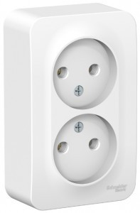 Systeme Electric BLANCA роз. ОУ 2 мест. 16А бел. (пл.осн., монт.пл.-стенка) BLNRA000221 (10!)