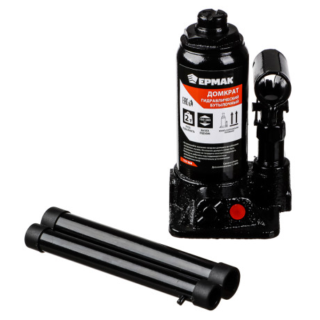 ЕРМАК Домкрат гидравлический бутылочный 2 т, высота подъема 150-285мм
