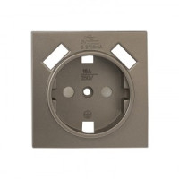 EKF Валенсия лиц. панель роз. 1 мест. с/з 16А кашемир шторки с 2 USB 2,1А Al/Cu (корпус PC) ESR16-L-