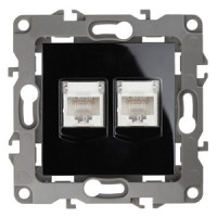 ЭРА 12 мех. роз. комп. СУ 2 мест. RJ45, черный, автоклеммы 12-3108-06 1131
