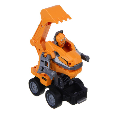 ИГРОЛЕНД Машинка инерционная Дино-спецтехника, трансформация при ударе, ABS, 19x22x6см