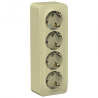 Systeme Electric BLANCA роз. ОУ 4 мест. 16А беж. (пл.осн., земля, штор., изол.пл.) BLNRA011417 (4!)