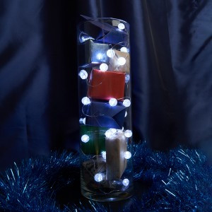 Feron Гирлянда-нить Лед шарики 30LED 3м 5000К, 3*АА, IP20, прозр.шнур 0,5м. CL565 48610