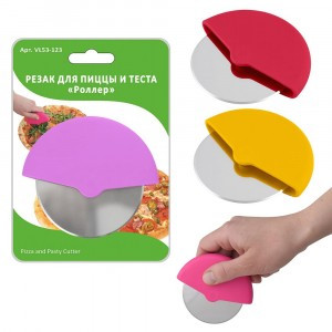 Резак д/теста и пиццы "Роллер", 9,5*8,5см (кратность 6шт!!!), нерж.сталь, пластик VL53-123 Мультидом