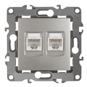 ЭРА 12 мех. роз. комп. СУ 2 мест. RJ45, перламутр, автоклеммы 12-3108-15 0160