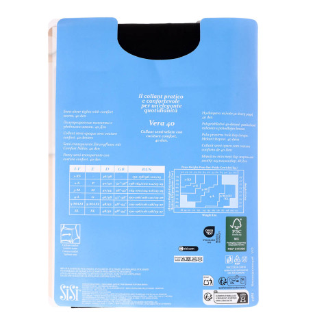 Колготки женские Sisi 40 DEN, размер 4 (L), цвет Nero