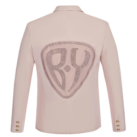 Пиджак со стразами, экокожа, унисекс, розовый, разм.M