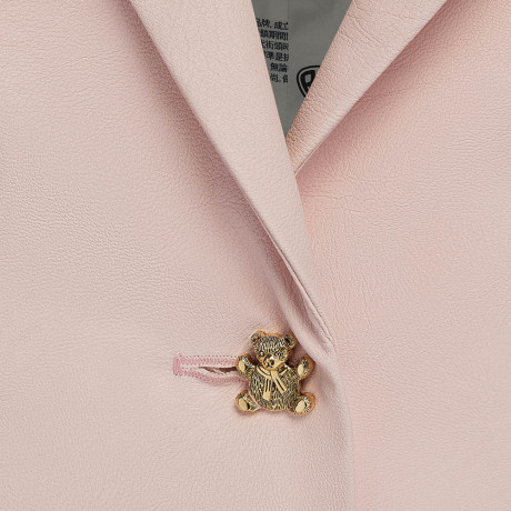 Пиджак со стразами, экокожа, унисекс, розовый, разм.M