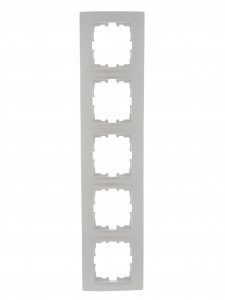 Lezard KARINA рамка 5 мест. (горизонт.) б/вст жемчужно-бел. перламутр (ABS) 707-3000-150