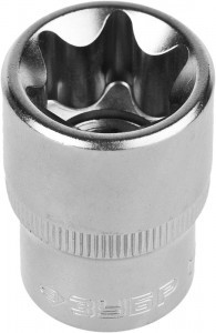 Головка торцовая ЗУБР "МАСТЕР" (1/2"), Cr-V, E-TORX, хром.покр, E22 zu27719-22