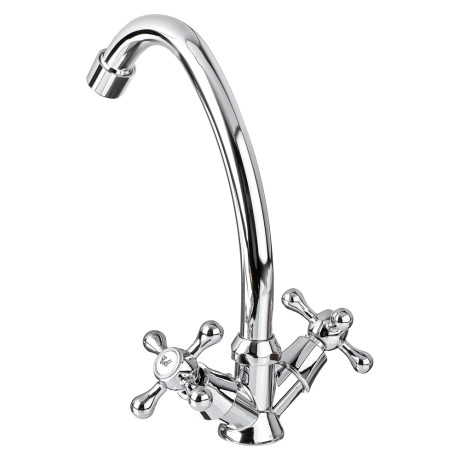 СоюзКран Смеситель для кухни, поворотный излив 20см, керам. кран-буксы 1/2, хром, цинк, SK01-T204