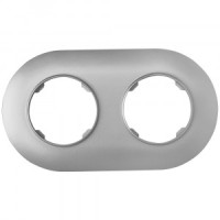Bylectrica РЕТРО ПРОВАНС круг Рамка 2 мест.,  (ЮЛИГ.735212.499 серебро)