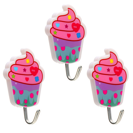 VETTA Крючки самоклеящиеся на блистере "Идиллия", 3шт, металл, пластик,  4 дизайна