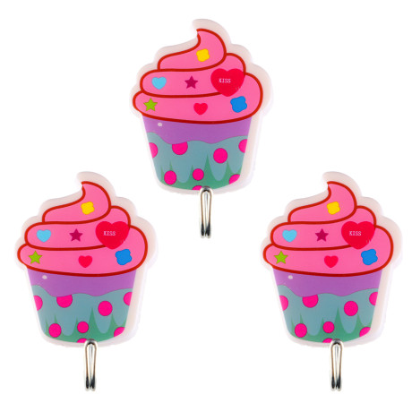 VETTA Крючки самоклеящиеся на блистере "Идиллия", 3шт, металл, пластик,  4 дизайна