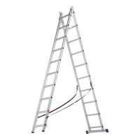 Лестница, 2 х 10 ступеней, алюминиевая, двухсекционная, Сибртех
