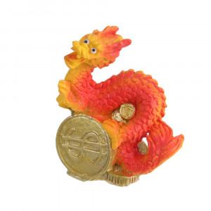 СНОУ БУМ Сувенир &quot;Китайский огненный дракон&quot;, оранжевый 5х4х9 см, полистоун