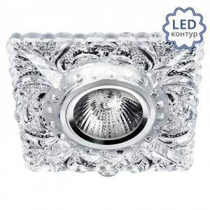 Lumin'arte св-к встр.  c LED подсв. 3W MR16 GU5.3 прозрачный/хром 31x120 PL15-DLL50GU5.3-3W