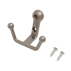 Крючок-вешалка мебельн 2-рожк СТАНДАРТ 308 SN мат.никель Инд. уп. на подвесе(400,50)