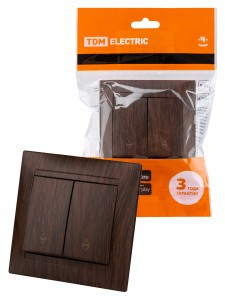 TDM Лама выкл. проходн. СУ 2 кл. 10А  венге SQ1815-0407