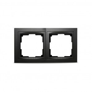 Smartbuy Нептун Рамка 2-местная пластик черная  (SBE-05b-Plastic-FR-2)
