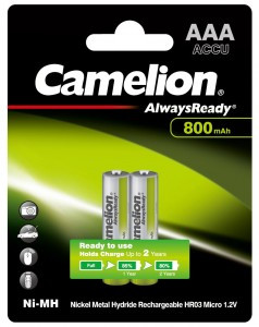 Ак-р Camelion R03 800mAh Ni-MH BL2 AlwaysReady