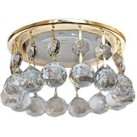 Ecola GX53 H4 св-к Круг с большими хрусталиками Прямой подвес тониров/Золото 90x110 FD53RVECB (10!)