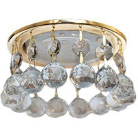 Ecola GX53 H4 св-к Круг с большими хрусталиками Прямой подвес тониров/Золото 90x110 FD53RVECB (10!)