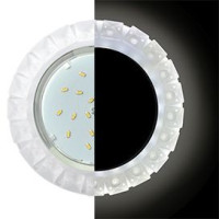 Ecola GX53 H4 LD5361 св-к Стекло Круг круп.мат.стразы Конус подсв. 4K Хр-мат 52x120 SN53RGEFB (10!)