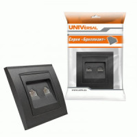 UNIVersal Бриллиант роз. компьют. СУ 2 мест. графит (керам. осн., RG45) 1079-Gr