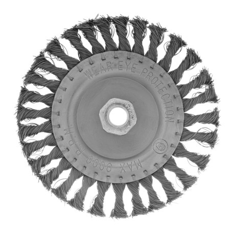 Щетка для УШМ 150 мм, М14, плоская, крученая проволока 0.35 мм Matrix