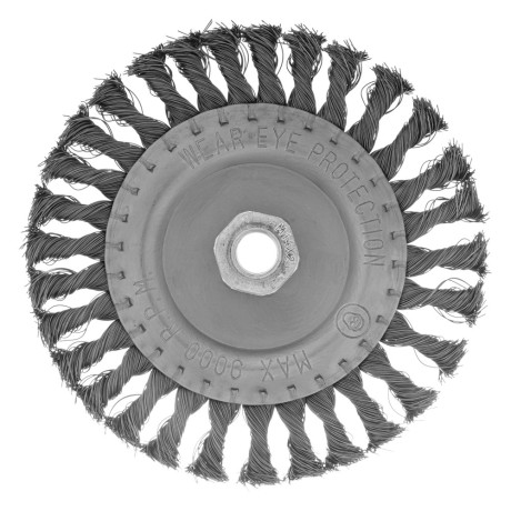 Щетка для УШМ 150 мм, М14, плоская, крученая проволока 0.35 мм Matrix