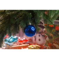 Шар Т174-4 6шт 8см (глянцевые) синий (64)